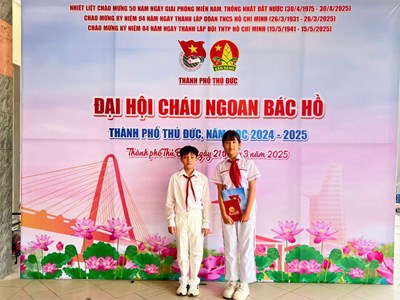 Vinh danh hai cháu ngoan bác hồ cấp thành phố thủ đức năm học 2024 - 2025