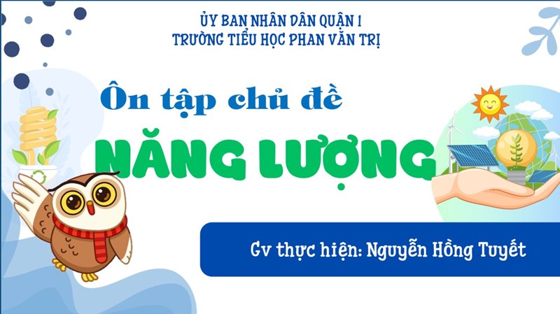 Môn Khoa học lớp 4 - Ôn tập chủ đề Năng lượng - Giáo viên: Nguyễn Hồng Tuyết