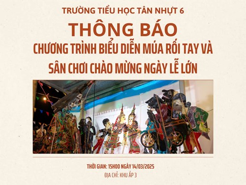 Chương trình biểu diễn múa rối tay và sân chơi chào mừng ngày lễ lớn