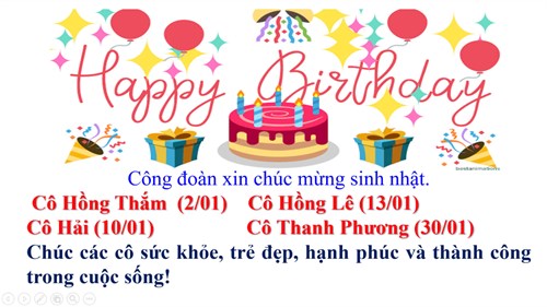 Công đoàn chúc mừng sinh nhật tháng 1 cho các Thầy,Cô