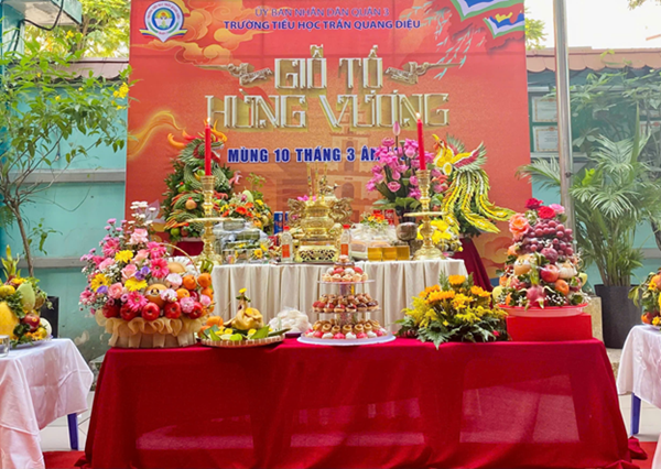 Tự hào hướng về nguồn cội – Giỗ Tổ Hùng Vương tại trường Tiểu học Trần Quang Diệu