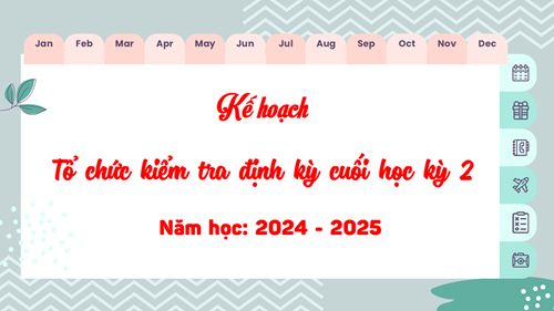 Kế hoạch tổ chức kiểm tra định kỳ cuối học kỳ 2 năm học 2024-2025