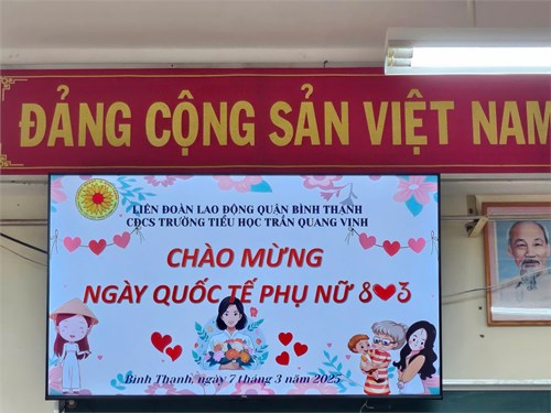 TIN VỀ BUỔI SINH HOẠT CHÀO MỪNG NGÀY QUỐC TẾ PHỤ NỮ 8/3
(Trường Tiểu học Trần Quang Vinh)