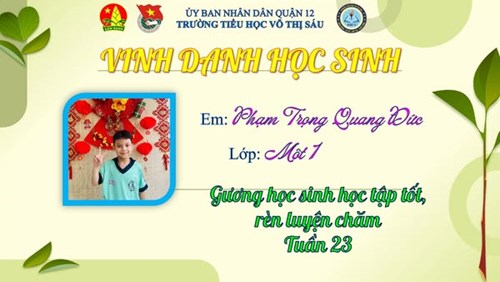 🎉🎉Vinh Danh Học Sinh Tiêu Biểu Tuần 23 – Năm Học 2024 – 2025🎉🎉