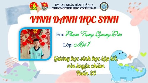 🎉🎉Vinh Danh Học Sinh Tiêu Biểu Tuần 26 – Năm Học 2024 – 2025🎉🎉
