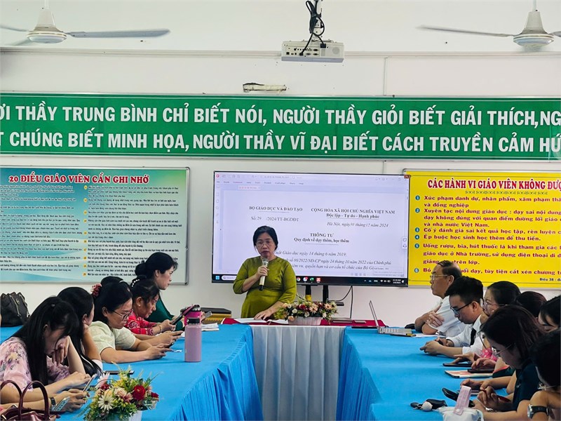 Triển khai Thông tư số 29/2024/TT-BGDĐT ngày 30/12/2024 của Bộ Giáo dục và Đào tạo về quy định dạy thêm, học thêm.